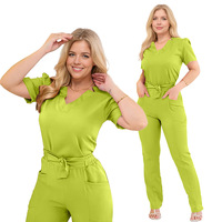 Ensemble d'uniformes médicaux pour femmes en tissu Dobby fin, confortable et respirant, fourniture ODM pour salons de beauté, centres de maternité, cliniques dentaires