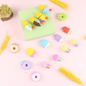 Cancelleria creativa carino Kawaii forma di gelato gomma per bambini promozionale Mini 3D divertente Puzzle gomma da cancellare