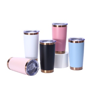 20 Ounce Electroplated <b>Gold</b> Stainless Steel Tumbler with Thermal Insulated Lid Custom Laser Engraved for Personalized Gifts Bulk - Product Image 2