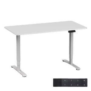 Bureau informatique électrique réglable en hauteur Nait transfrontalier, en métal, à double moteur, avec revêtement poudré - Product Image 2
