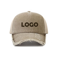 Gorra de malla unisex vintage brillante de color puro lavada al agua, personalizada, para ciclismo y running