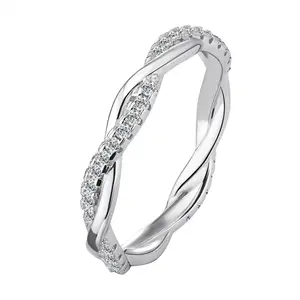 925 Sterling Silver Infinity Rings Wedding Engagement Cubic Zirconia Ring