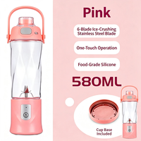 Fabrieksgroothandel Draagbare Oplaadbare Elektrische Blenderbeker 580ml Roestvrijstalen Mes Smoothie Maker Keukenhulpje