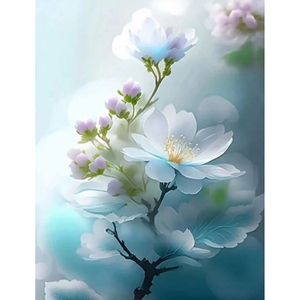 Kit de peinture au diamant avec perles recouvertes de fleurs de prunier modernes en plastique pour la maison paysage pierre précieuse art acrylique peinture au diamant - Product Image 1
