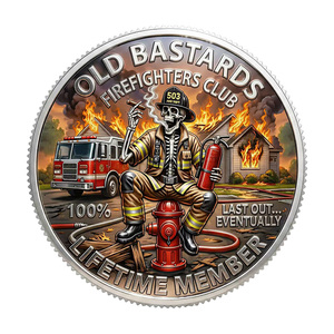 Stock <strong>Old</strong> Bastards Firefighters Club Commemorative Coin Metal <strong>Crafts</strong> Courage Honor Brotherhood Themed Souvenir Gift - Product Image 2