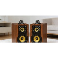 KYYSLB Fever Enceinte d'étagère 6,5 pouces Audio Hifi Passive 3 voies en bois massif et cuir, Enceintes domestiques haute puissance