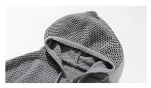 Suéter de punto con media cremallera para hombre, talla grande, estilo americano casual, textura 3D engrosada, suéter holgado y cálido para otoño e invierno, 100% - Product Image 5