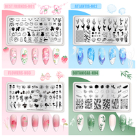 2024 feuille Floral papillon ligne impression pochoir ongles timbre modèles en acier inoxydable estampage plaques Nail Art outils