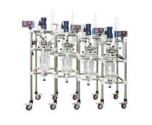 Reator de vidro para laboratório químico, agitador plc com recipiente de mistura, 10l, 20l, 30l, 50100l, reatores de laboratório de 200 litros