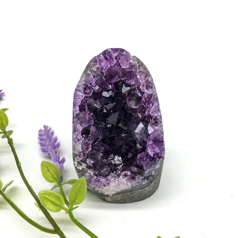 Conjunto de cristal roxo de conjunto de geodo ametista natural, atacado, de alta qualidade, cristal para decoração ou presente