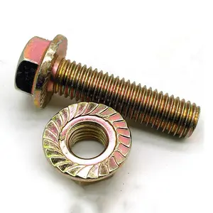 colorful zinc excellent performance Integrated Steel Hexagonal Flange Nut DIN6923 Hex Flange Nuts