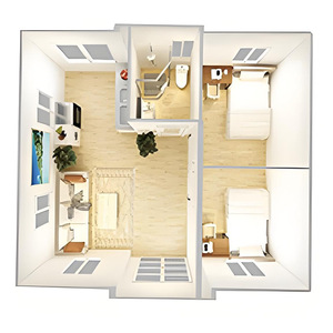 Comoda Casa Container Contemporanea in Acciaio e Legno, Classica con 2-3 Camere da Letto, Studio, Cucina, <span class=keywords><strong>Soggiorno</strong></span>, Ufficio, Laboratorio e Corridoio - Product Image 6