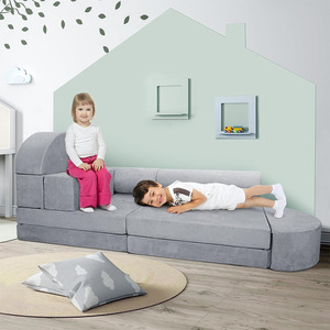 Giving Tree Modular <b>Kids</b> <b>Sofa</b> Gray 3 Year And Above Bedroom Living Room Play <b>Sofa</b> - Product Image 1