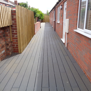 外装クラシック防水木材代替耐久性複合デッキ板滑らかで溝付き表面 - Product Image 1