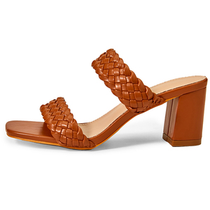 New Foreign Trade Thick <b>Heel</b> Braided T-stage Outdoor Net <b>Red</b> Nightclub High-heeled Fashion Women's Shoes - Product Image 4