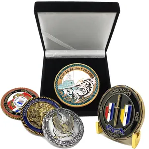 Moeda comemorativa de ouro e prata 3D em branco para lembrancinhas do Kuwait, moeda de desafio para desenho de metal, moeda de fantasia personalizável por atacado