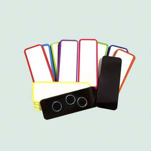 54 étiquettes nominatives magnétiques effaçables à sec réutilisables, autocollants néon arc-en-ciel pour tableaux blancs, casiers, réfrigérateurs, écoles, bureaux, maisons - Product Image 5