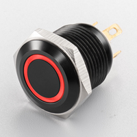 Sakelar Tombol Tekan 16mm Dome Head IP65 Stainless Steel & Aluminium, Momentary Latching on off 12V 24V 110V 220V AC DC