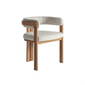Chaise de salle à manger moderne en teck, fauteuil rembourré à dossier croisé, chaise d'appoint en bois durable, siège minimaliste pour la maison et les restaurants - Product Image 1