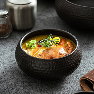 Vente en gros de bols en céramique de style japonais minimaliste, ronds, multi-usages, pour soupes/salades/ramen/nouilles instantanées, pour hôtels - Product Image 1