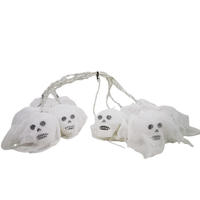 Guirlande lumineuse LED squelette d'Halloween, décoration d'ambiance pour la fête des fantômes, alimentée par piles, blanc/violet, 180 cm, pour une ambiance d'horreur et de surnaturel