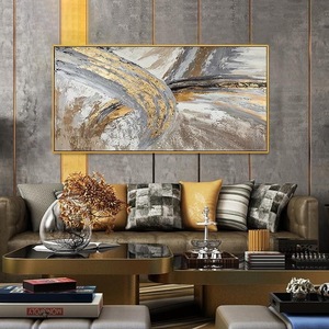 Decorazione Casa Personalizzata, Dipinto a Olio su Tela Astratto con Foglia d'Oro 100% Dipinto a Mano, Grande Formato, Arte Moderna da Parete - Product Image 6