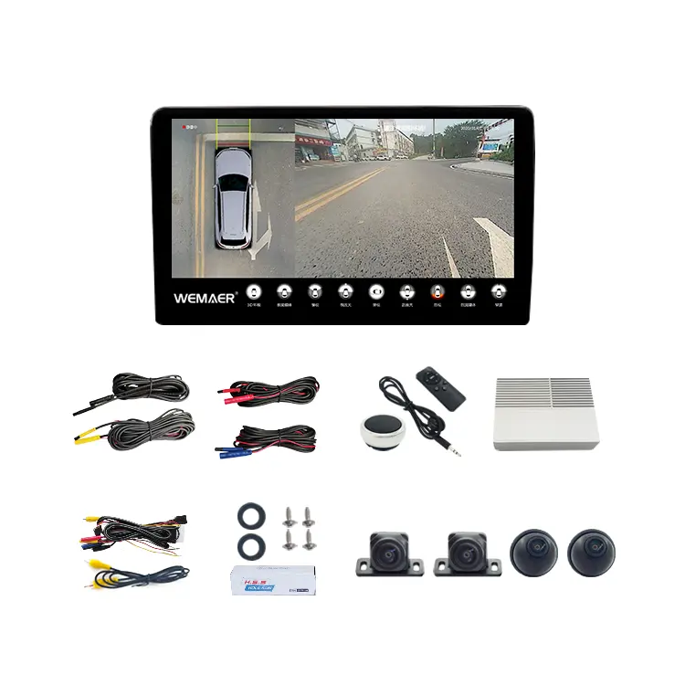 Wemaer OEM 360 caméra accessoires de voiture lecteur DVD de voiture 2D 3D pas d'angle mort 1080P Super Cpu grand Angle 4 caméra latérale 360 pour voiture