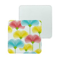 Sous-verre de tasse en cuir PU coloré de Sublimation vierge de vente d'usine, sous-verre de tasse de transfert de chaleur de forme carrée de 10CM