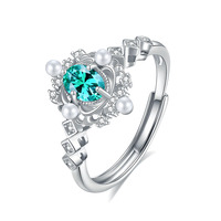 Bague de mariage en argent sterling 925 style vintage avec topaze bleue, coquille blanche et zircon cubique – Bijou raffiné, cadeau idéal pour les fêtes