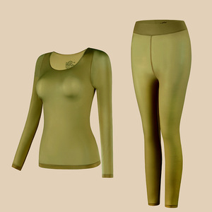 <span class=keywords><strong>Set</strong></span> di Abbigliamento <span class=keywords><strong>Termico</strong></span> <span class=keywords><strong>Donna</strong></span> Ultrasottile ad Alta Elasticità Senza Cuciture Modellante e Snellente - Product Image 5