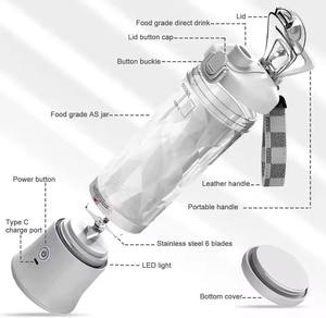 Licuadora Portátil Mini, 6 Cuchillas de Acero Inoxidable, Función Impermeable, Alimentación USB, para Uso en Exteriores, Venta Caliente - Product Image 5