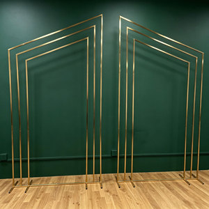 DKB Modern Gold Wedding Metal Arch <b>Stand</b> Stainless Steel Frame Party Events Stage Decoration Background <b>Backdrop</b> Display - Product Image 1