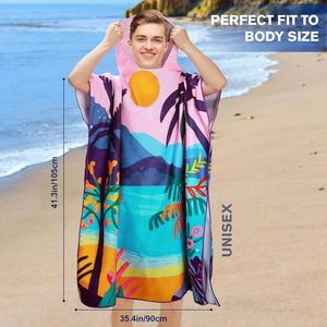 Serviettes de plage à capuche pour adultes en coton 100% personnalisées, imprimées, populaires pour l'été - Product Image 1