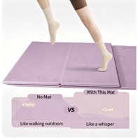 Matras Yoga Portabel Tebal 8mm untuk Wanita, Anti-Selip, Peredam Guncangan, Tenang, Lebar, Dapat Dilipat, Matras Olahraga Lantai 180cm untuk Penggunaan di Rumah