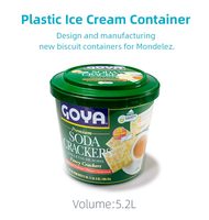 Seau en plastique rond de 5,2 L pour biscuits, boîte d'emballage ronde pour biscuits, conteneur en plastique pour craquelins