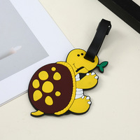 Étiquettes de bagages en PVC à motif animalier de dessin animé, pendentifs d'identification créatifs anti-perte pour valises de voyage