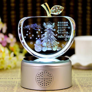 Petit Pont Offre Spéciale 3D Gravé Au Laser Souvenirs Amour <span class=keywords><strong>Ange</strong></span> Thèmes Cristal Verre <span class=keywords><strong>Pomme</strong></span> pour Cadeaux De Noël Décor À La Maison - Product Image 2