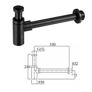JOYHOO di alta qualità nero opaco 304 accessori da bagno in acciaio inox <span class=keywords><strong>sifone</strong></span> Anti-odore - Product Image 3