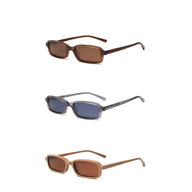 Trendy Acetate Polarized Sunglasses Small Frame Retro Custom LOGO Vintage Rectangle Eyewear Rectangle Leopard Acetate Sunglasses