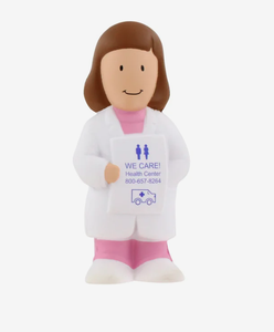 Balles anti-stress personnalisées pour femmes médecins, jouet à presser pour femmes médecins, logo imprimé, cadeau promotionnel - Product Image 1