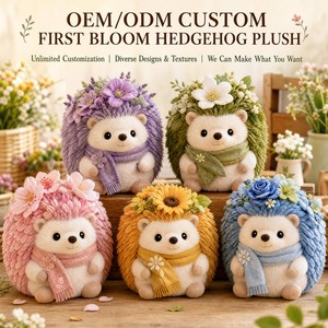 Peluche hérisson personnalisée OEM ODM First Bloom, porte-clés, mascotte, cadeau promotionnel du Nouvel An, avec logo, CPC, cadeau de saison des fêtes, jouet en peluche - Product Image 2