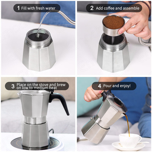 <span class=keywords><strong>Cafetera</strong></span> Espresso para Estufa, <span class=keywords><strong>Cafetera</strong></span> Moka de Aluminio de 4 Tazas, <span class=keywords><strong>Cafetera</strong></span> Italiana Clásica para el Hogar, la <span class=keywords><strong>Cocina</strong></span> y el Camping - Product Image 4