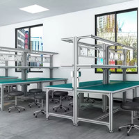 Roulette de table en aluminium personnalisé ODM antistatique assemblage de bureau antistatique roues industrielles d'établi en aluminium léger antistatique