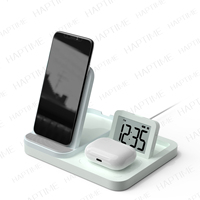 Vente chaude 5W 7.5W 15W chargeur sans fil téléphone portable charge rapide sans fil avec réveil numérique LED
