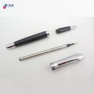 Stylos à rouleau de luxe en cuir métallique haut de gamme 0.5mm largeur d'écriture publicité commerciale Signature stylos cadeaux en gros - Product Image 6