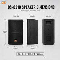 Haut-parleur passif professionnel DSZ DS-Q310 10 pouces pleine gamme 8 Ohm 96dB SNR robuste en bois peint pour clubs, discothèques, mariages et fêtes
