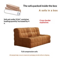 Sofá de doble asiento con compresión al vacío, de franela y pana, estilo moderno y sencillo, con esponja pura de alta densidad e integración sin estructura.