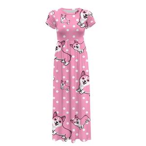 Vestido informal de manga corta transpirable para mujer, bolsillo, superventas, dulce a la moda, respuesta rápida para pedidos pequeños personalizable - Product Image 5