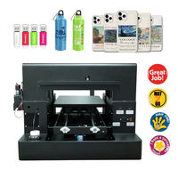 Imprimantes UV à jet d'encre A4 avec plateforme d'aspiration pour stylos, acrylique, cuir, verre, bouteilles, coques de téléphone, mini imprimante UV avec laminateur