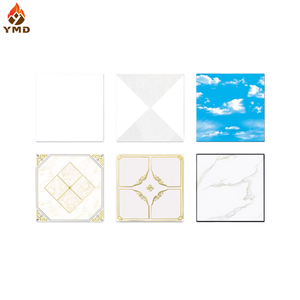 Faux <span class=keywords><strong>plafond</strong></span> en fibre de verre à motif carré 600x600 mm avec design moderne pour hôtel et hôpital, ignifuge et insonorisant - Product Image 1